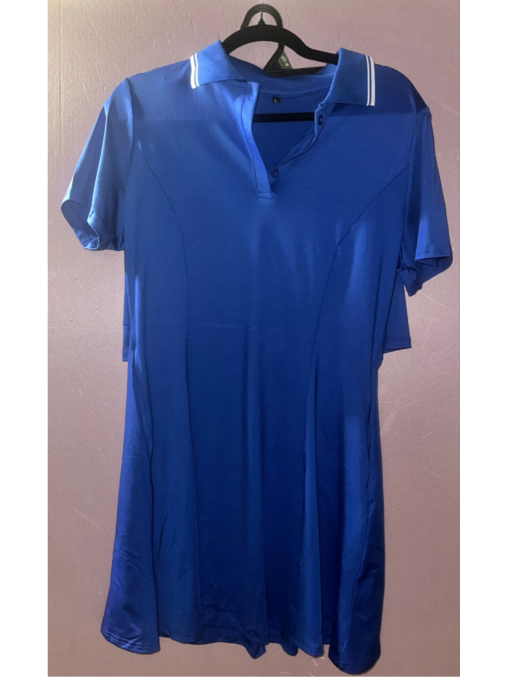Women's Unbranded Polo Mini Dress Blue White Size L
